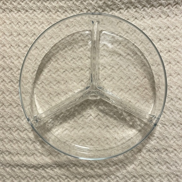 Glass 3 Way Divider Serving Dish - Picture 1 of 6